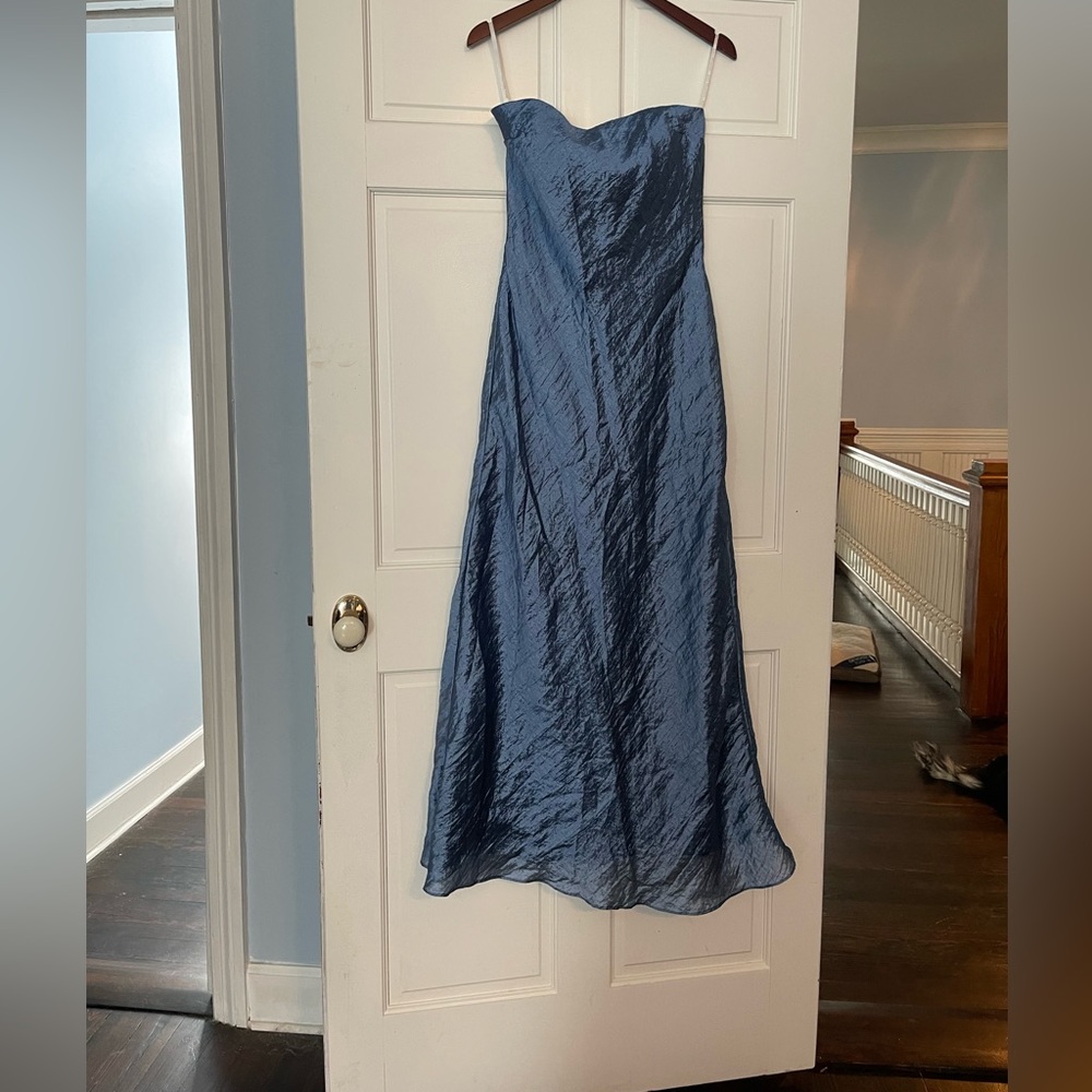 Jessica McClintock for Gunne Sax Millennium 2000 blue strapless formal gown 7